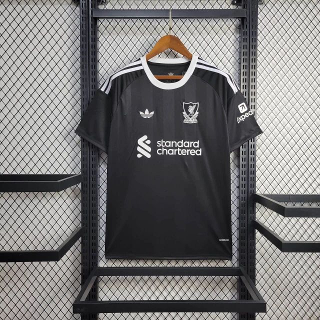 Camisa Liverpool Goleiro 25/26 torcedor adidas Masculina - Preta