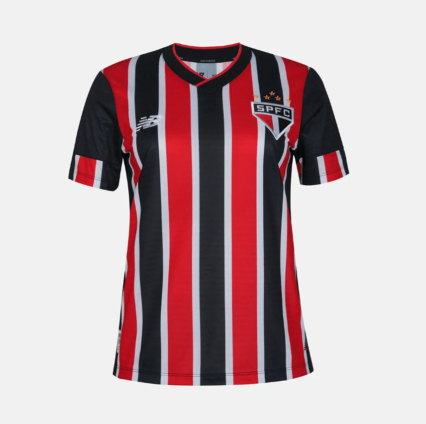 Camisa São Paulo 24/25 New Balance - vermelha e preta feminina