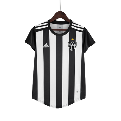 Camisa Feminina Atlético Mineiro I 22/23 Adidas - Preto e Branco