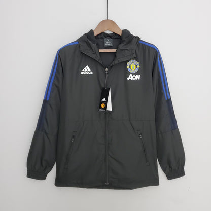 Corta-vento Manchester United 21/22 Adidas - Preto e Azul