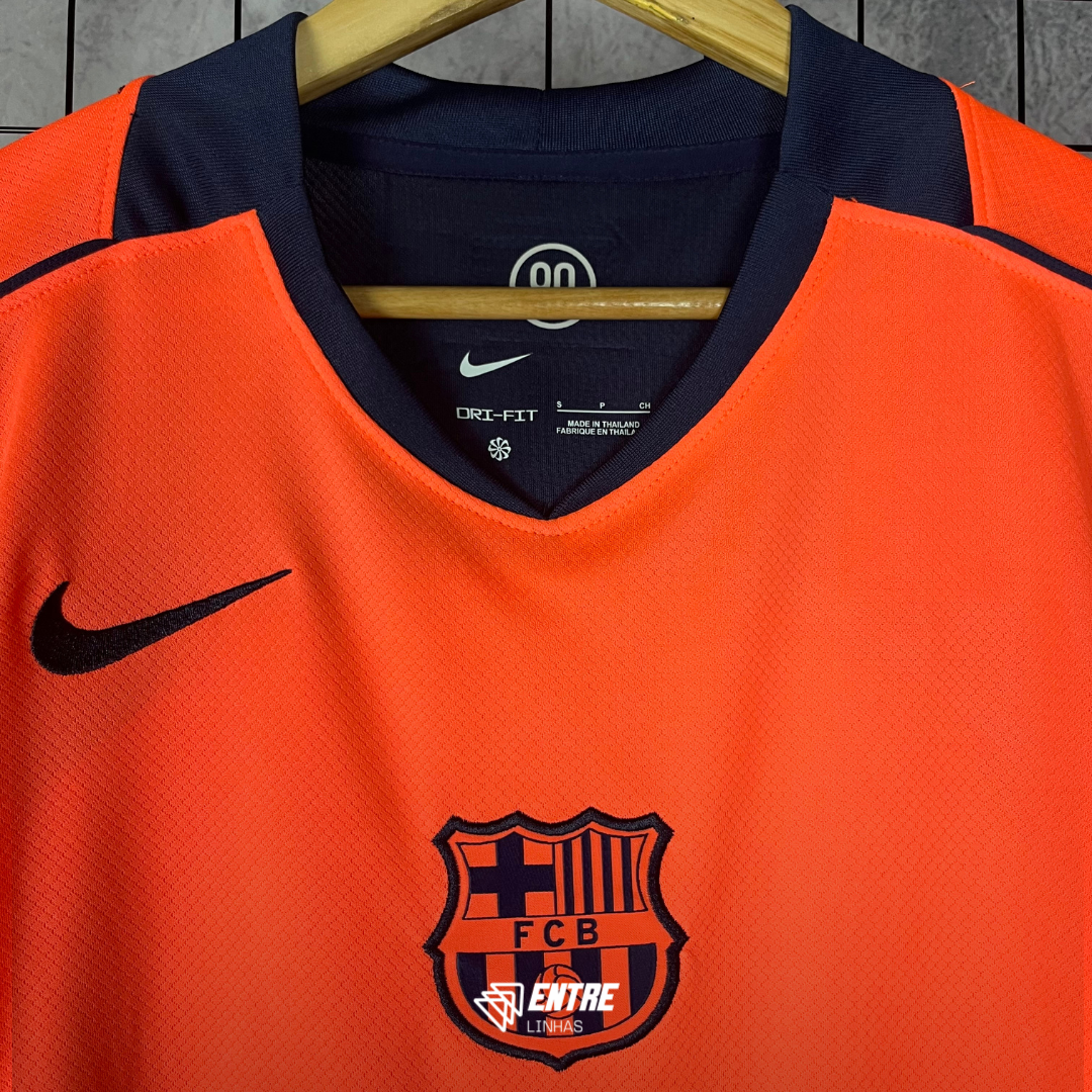 Camisa Barcelona 25/26 Third - Masculina - Modelo Torcedor - Laranja (PRONTA ENTREGA)