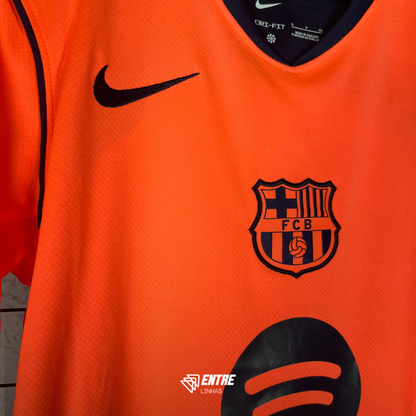 Camisa Barcelona 25/26 Third - Masculina - Modelo Torcedor - Laranja (PRONTA ENTREGA)
