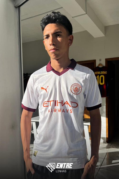 Camisa Manchester City Away 23/24 Torcedor Masculina - Branco