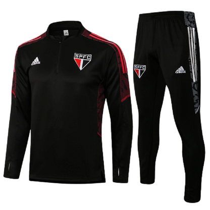 Conjunto São Paulo 21/22 Preto - Adidas - Com Ziper