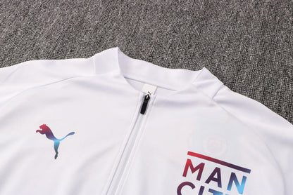 Conjunto Manchester City 21/22 Branca - Puma - Com Ziper
