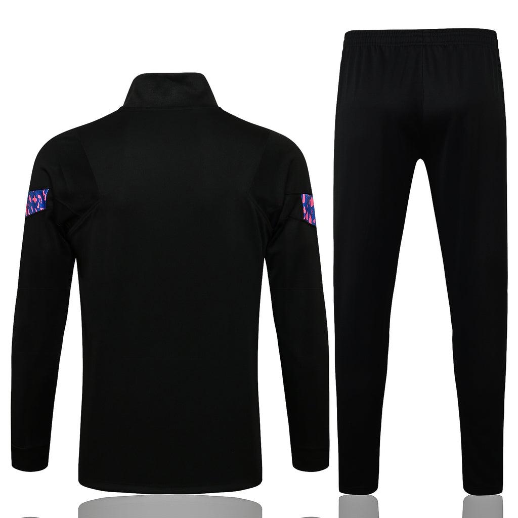 Conjunto Inverno Barcelona Preta e Roxa Nike - Com Fecho