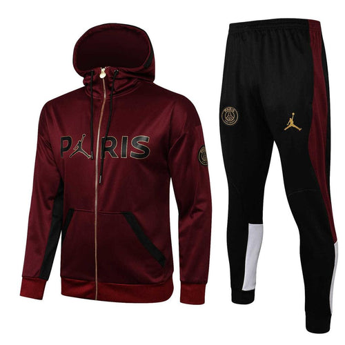 Conjunto Inverno PSG Vinho e Preto Jordan - Com Fecho e Capuz